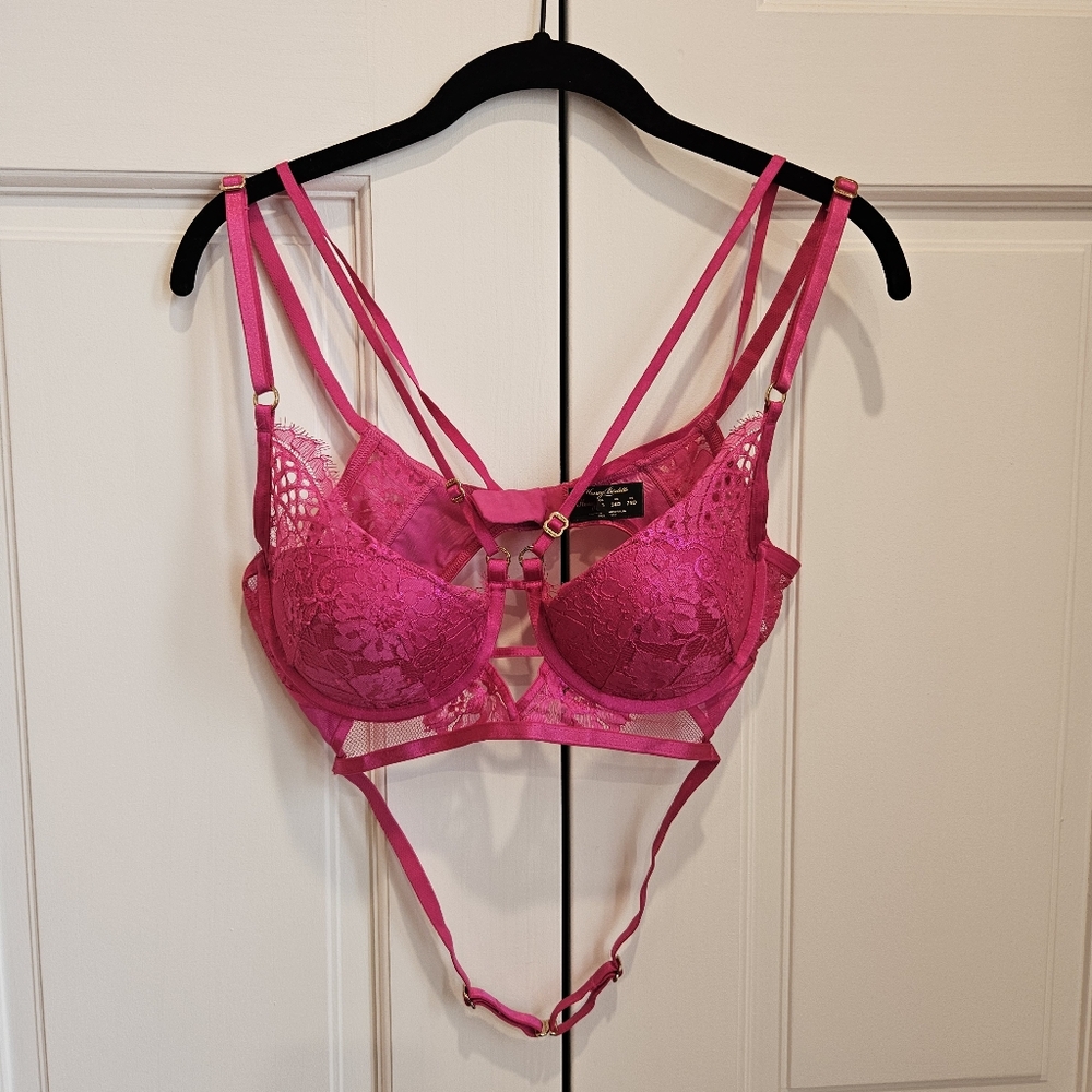 Honey Birdette Vanessa Pink Bra Size 34D- Like New